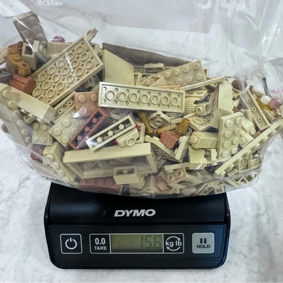 3.5lb Lego Assorted Building Blocks in Tan and Brown, clean - Picture 6 of 7